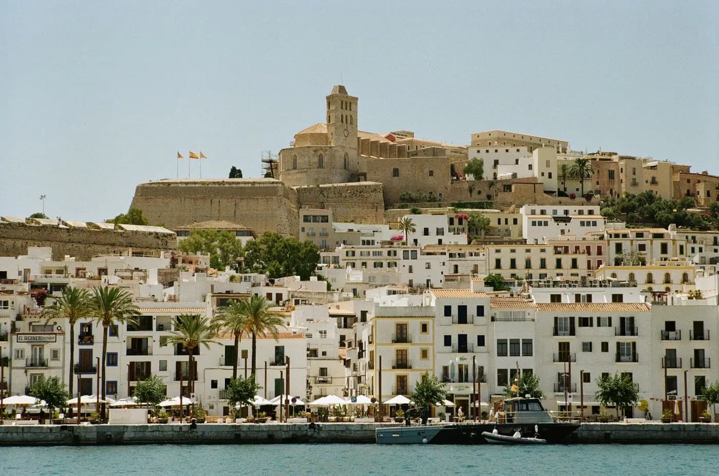 Dalt Vila in Ibiza with ramparts, cathedral and whitewashed houses