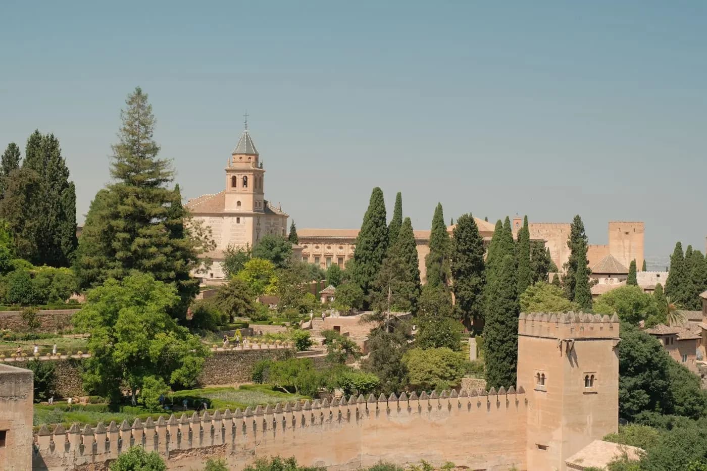 View of the Alhambra palace and its gardens, Granada