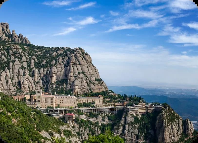 Montserrat monastery overlooking the rocky peaks