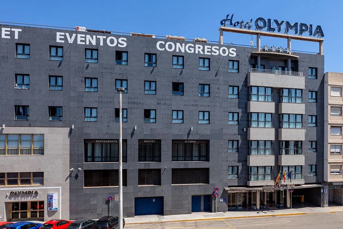 Facade of Olympia Hotel, Events & Spa in Alboraya near Valencia