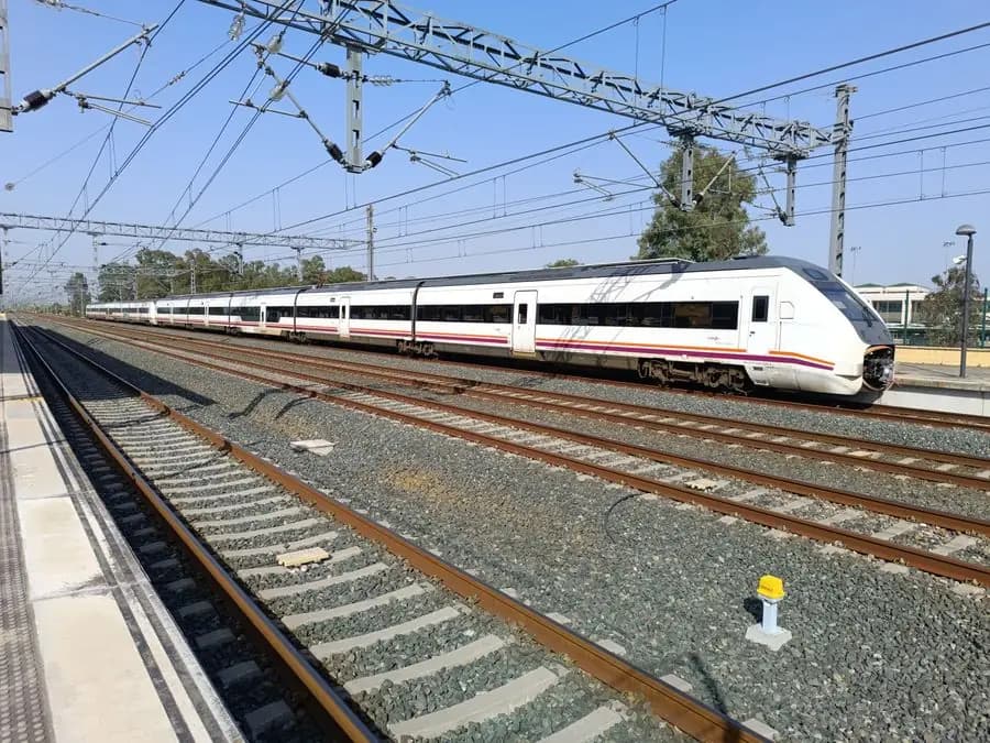 Renfe train at Jerez de la Frontera station in Andalusia