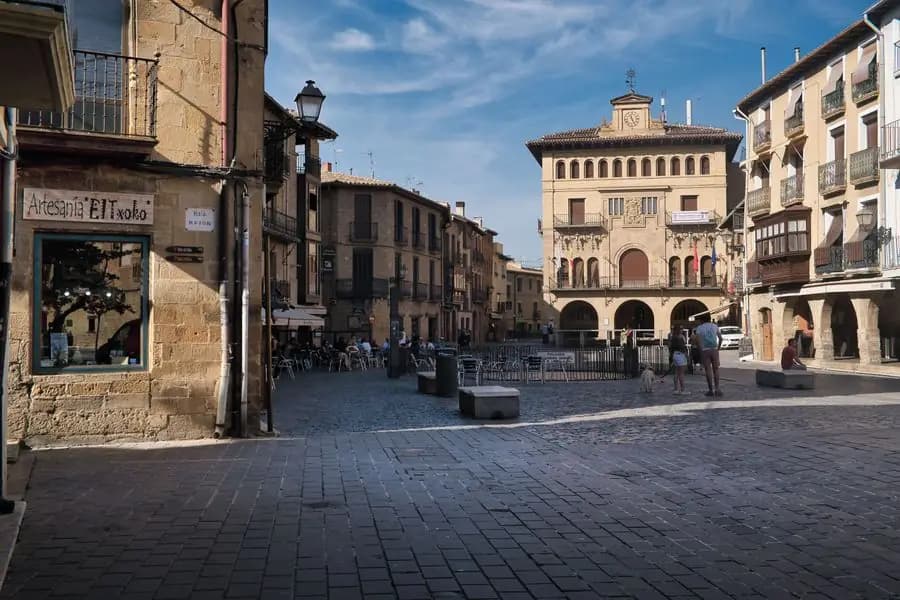 Historic plaza in Laguardia, in the heart of Rioja Alavesa
