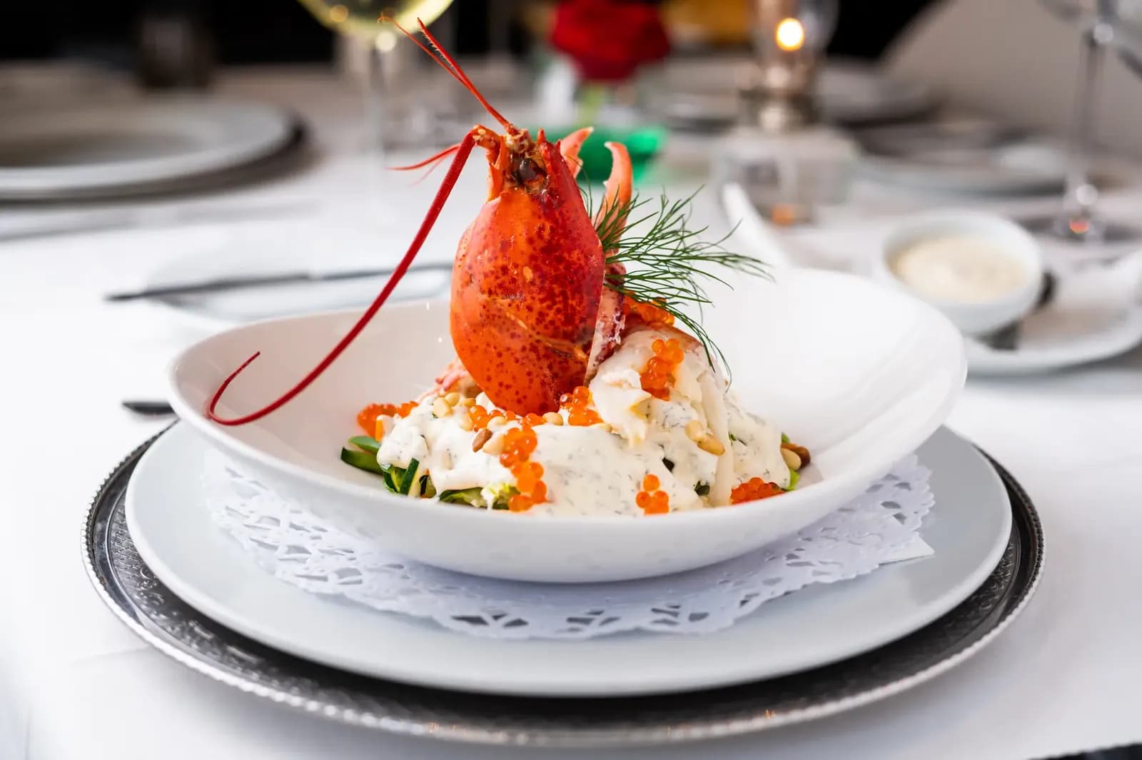 Lobster salad served in a white bowl at Los Bandidos