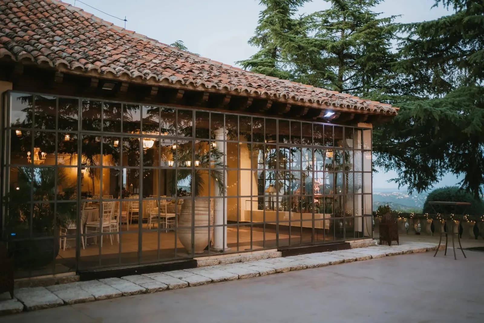 Glass pavilion at Finca Najaraya