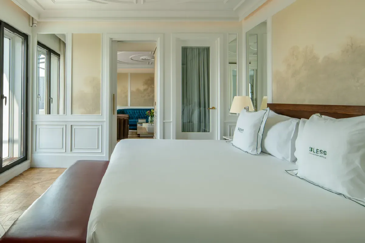 Couture Penthouse room with painted walls, BLESS Madrid in Salamanca