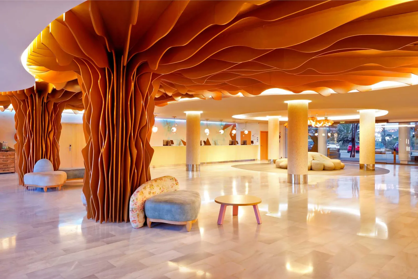 Reception lobby at Grand Palladium White Island Resort & Spa, Ibiza