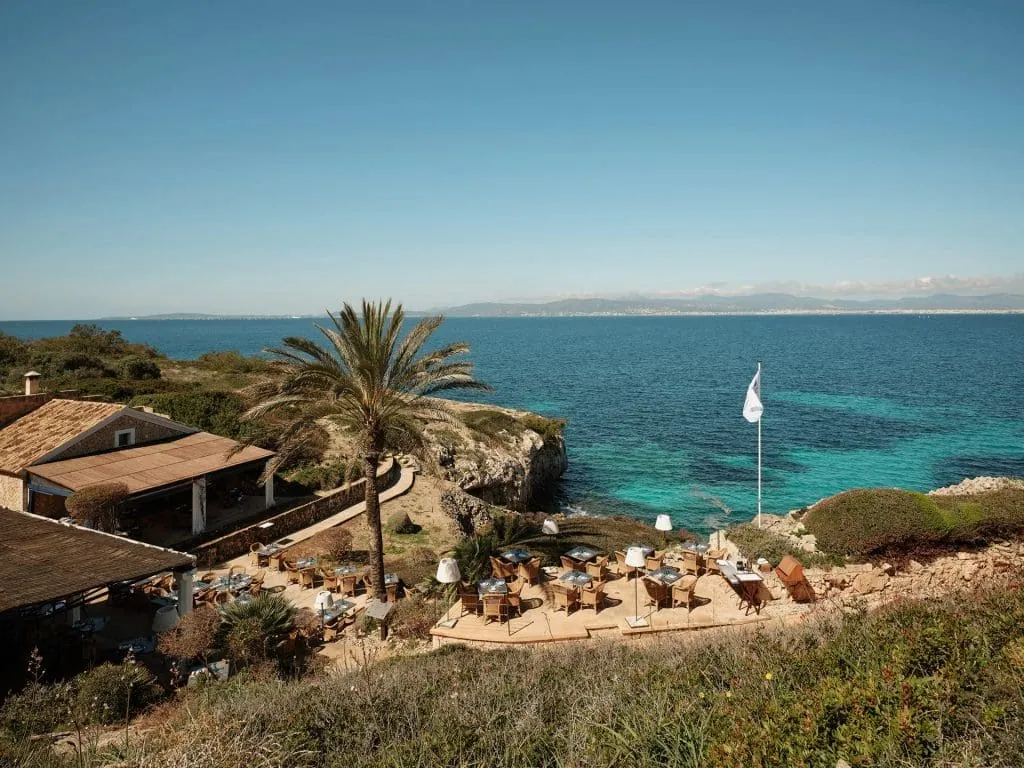Seaside terrace at Cap Rocat overlooking the Bay of Palma