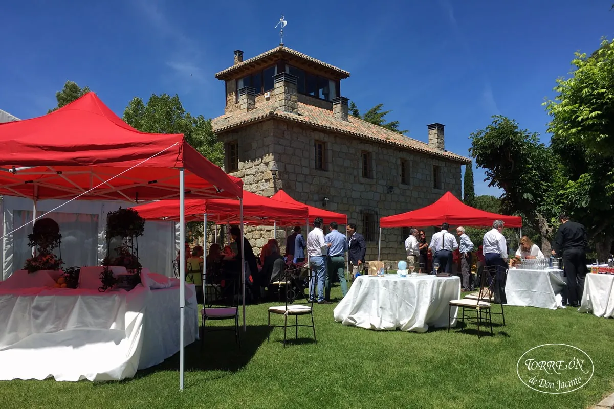 Outdoor tented space for a corporate event