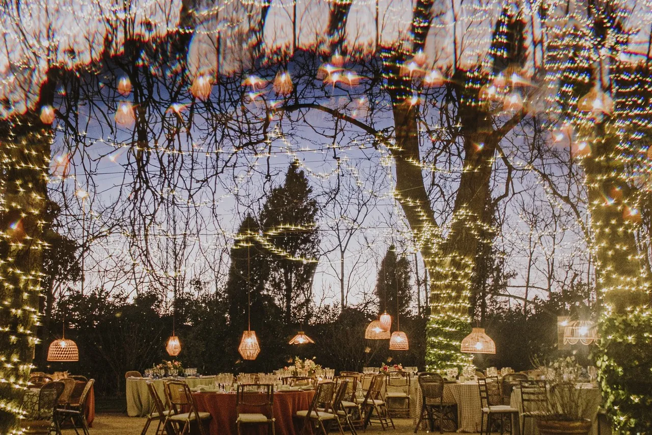 Dinner in the gardens of Finca Las Jarillas