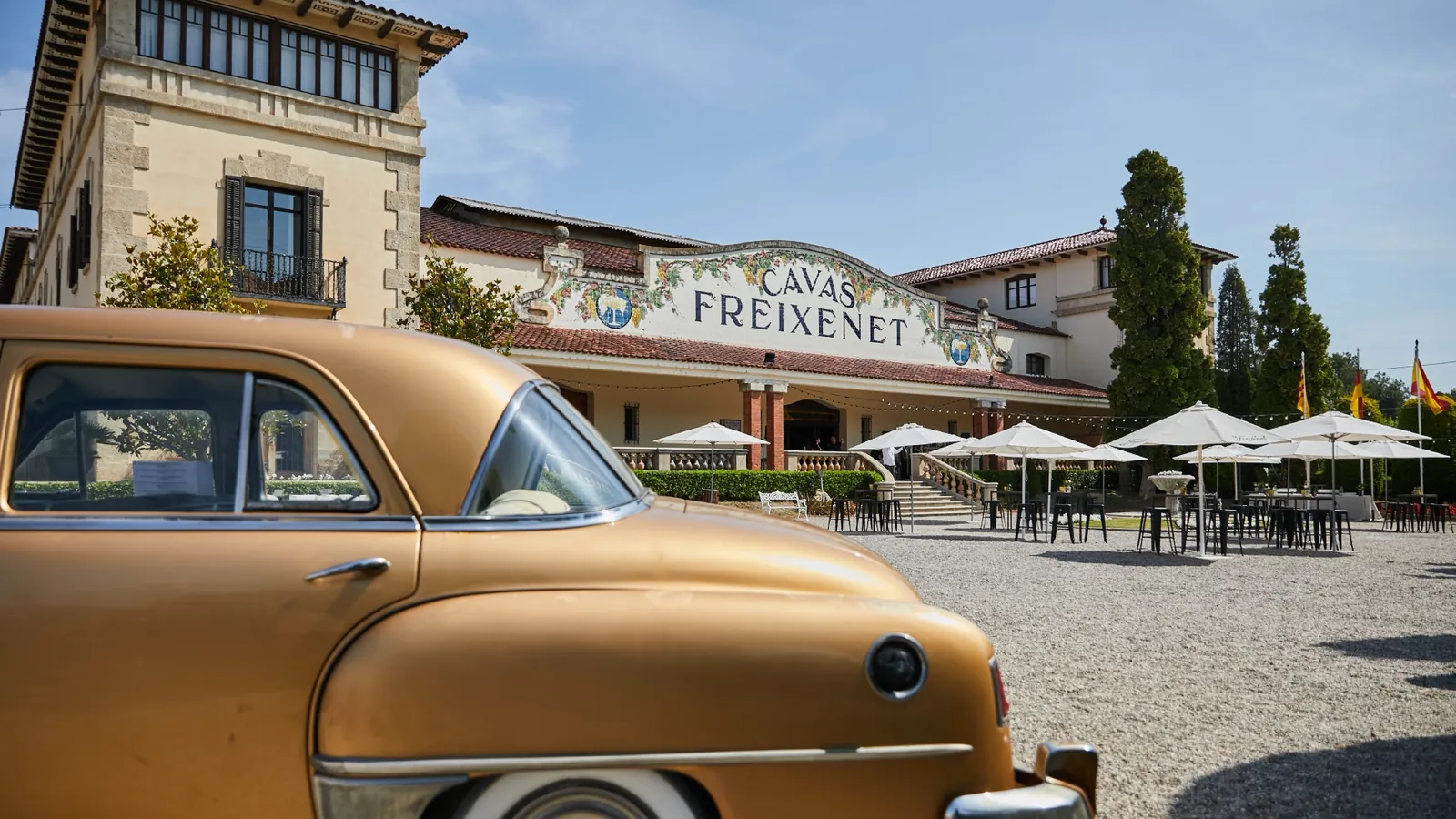 Freixenet house façade and its sunny terrace